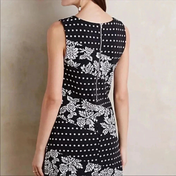 Anthropologie | Maeve Effemy Jacquard Shift Dress Size XS Floral Polka Dot - Picture 5 of 6